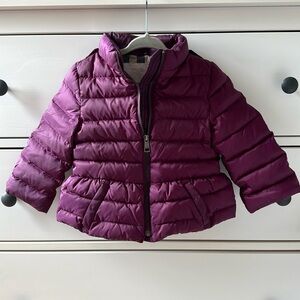 Burberry maroon puffer jacket